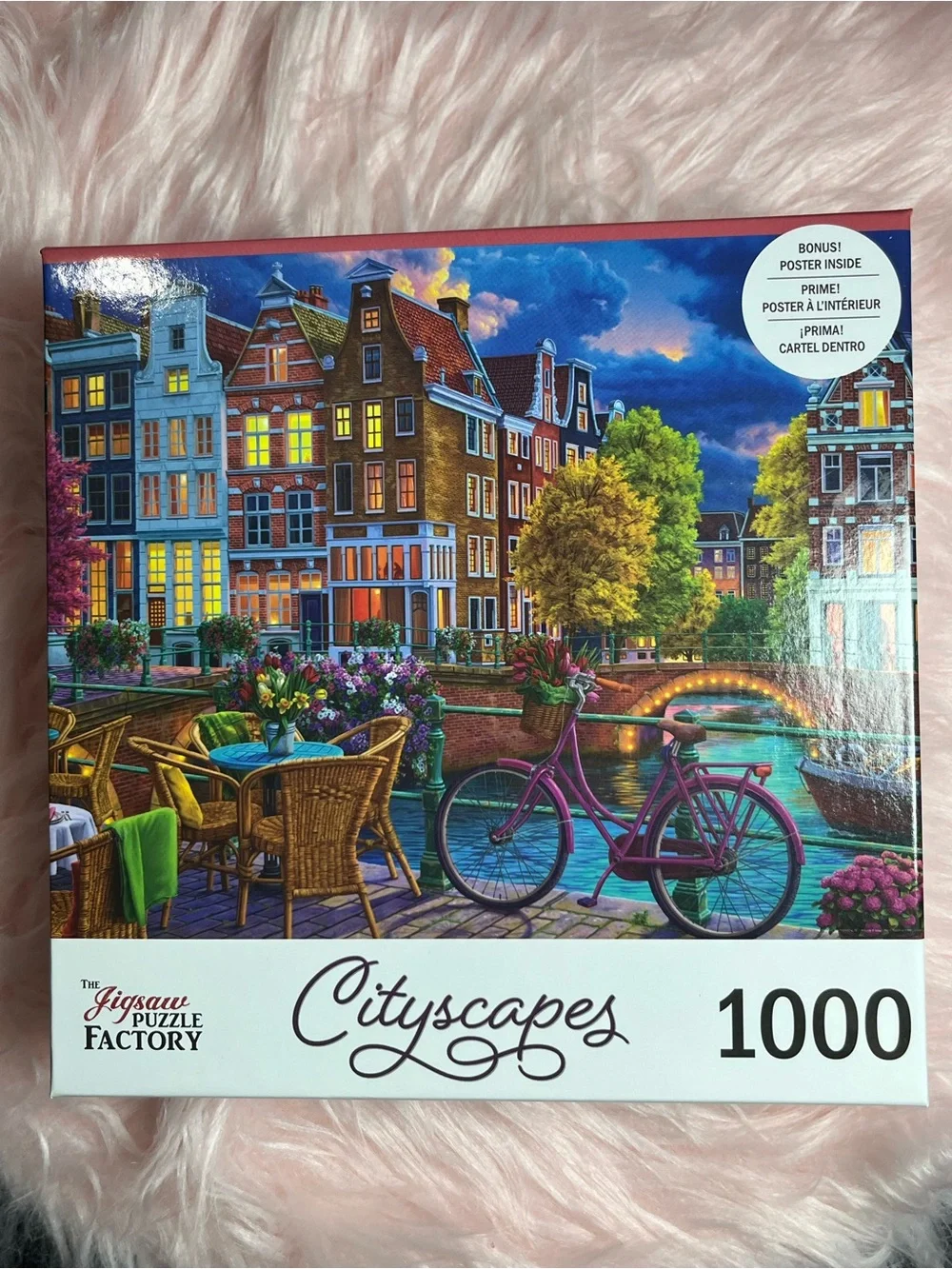 Cityscapes 1000-Piece Puzzle - Pink Bicycle